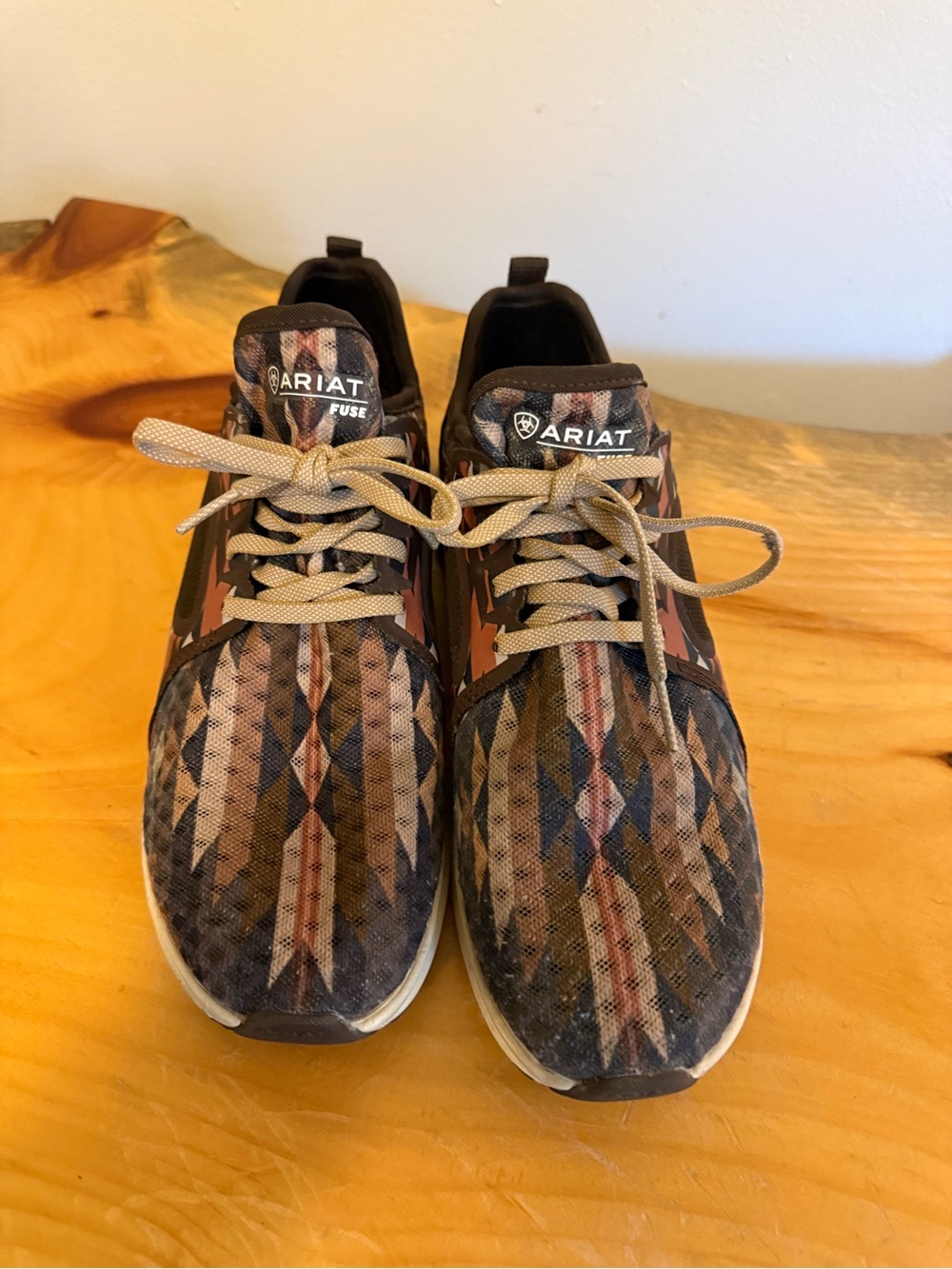 Ariat ladies Brown Patterned Athletic Shoes size 7.5